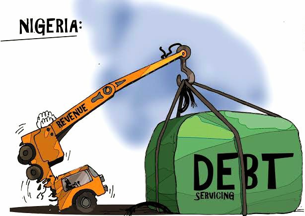 An Animated picture of Nigeria struggling in Debt 