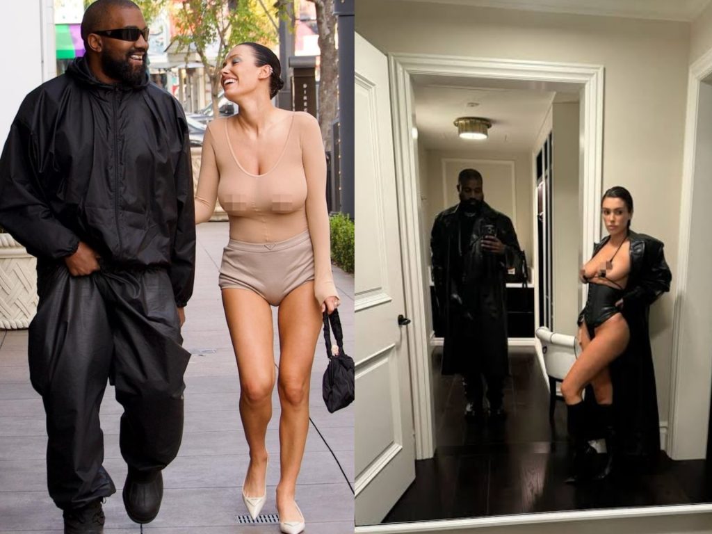 Picture of Kanye west and his wife, the architect's risqué attire