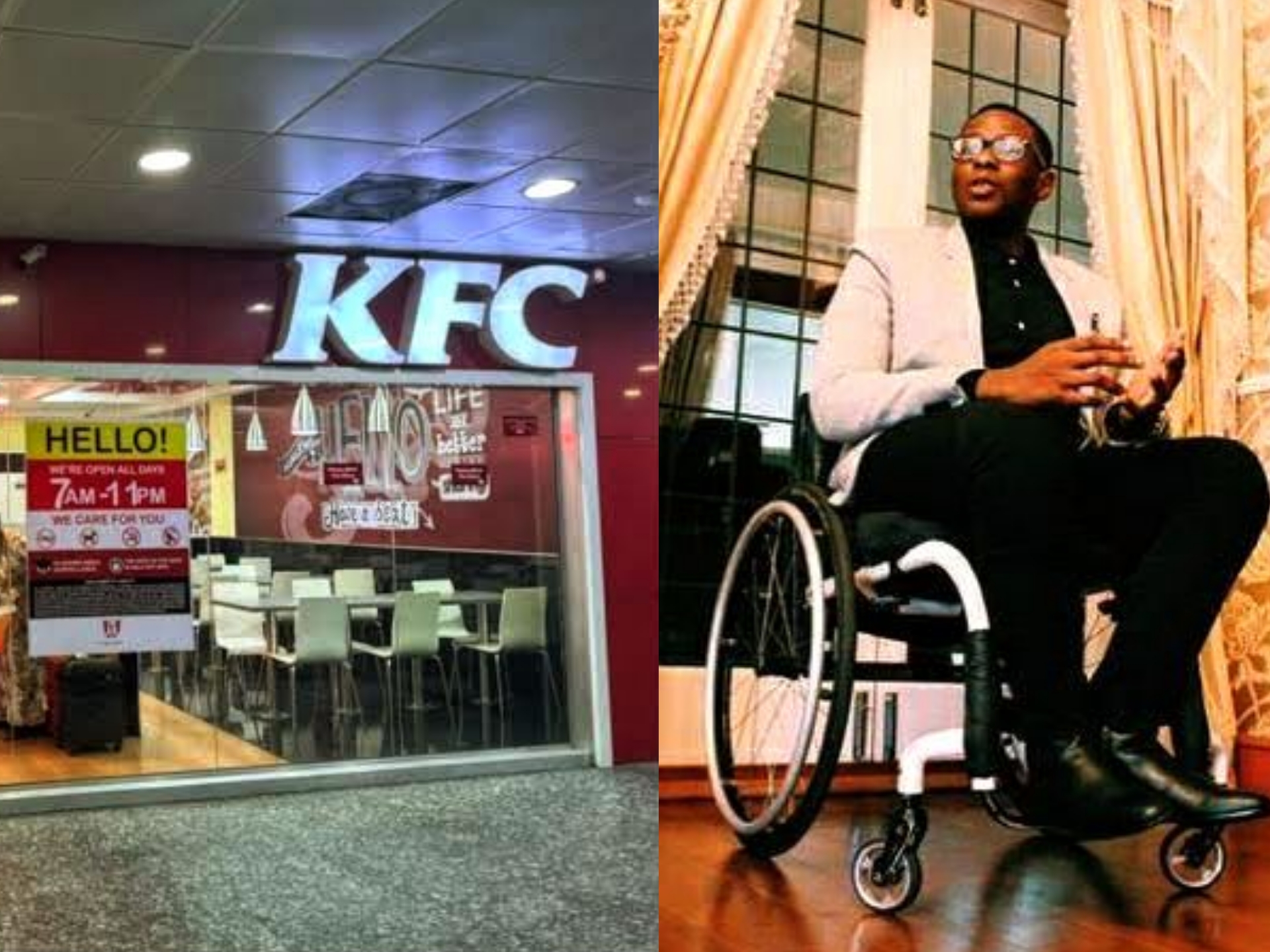A picture combination of KFC and the discriminated victim 