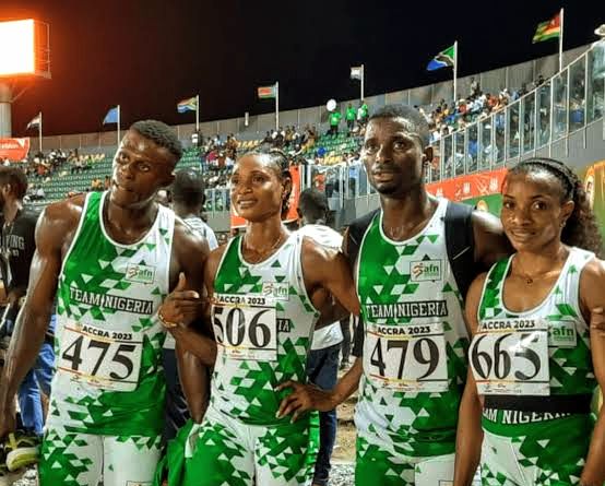 The World of Athletics: A picture of Nigerian athletes teammates 