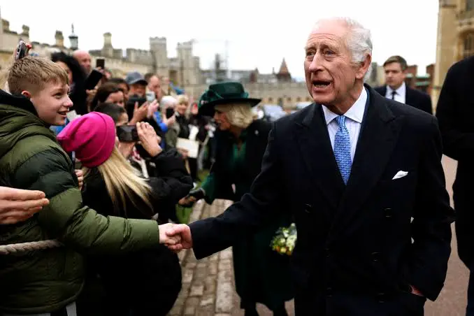 A picture of King Charles III greeting the Public 