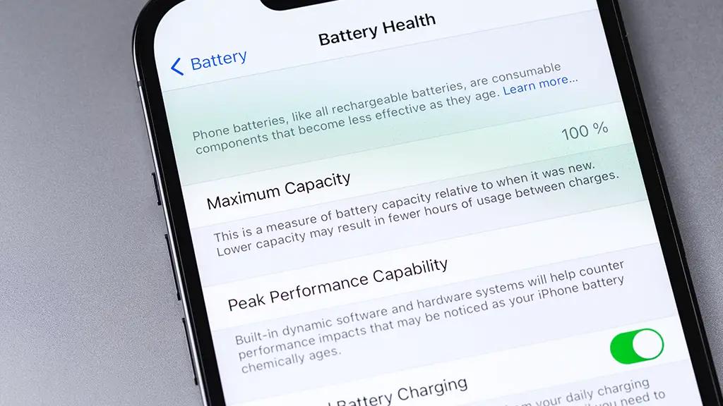 iphone Shortcut for Real Battery Health : Photo of battery health
