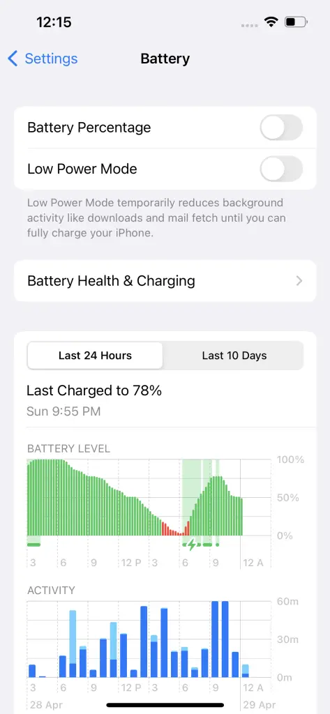 iphone Shortcut for Real Battery Health  : Battery Health.