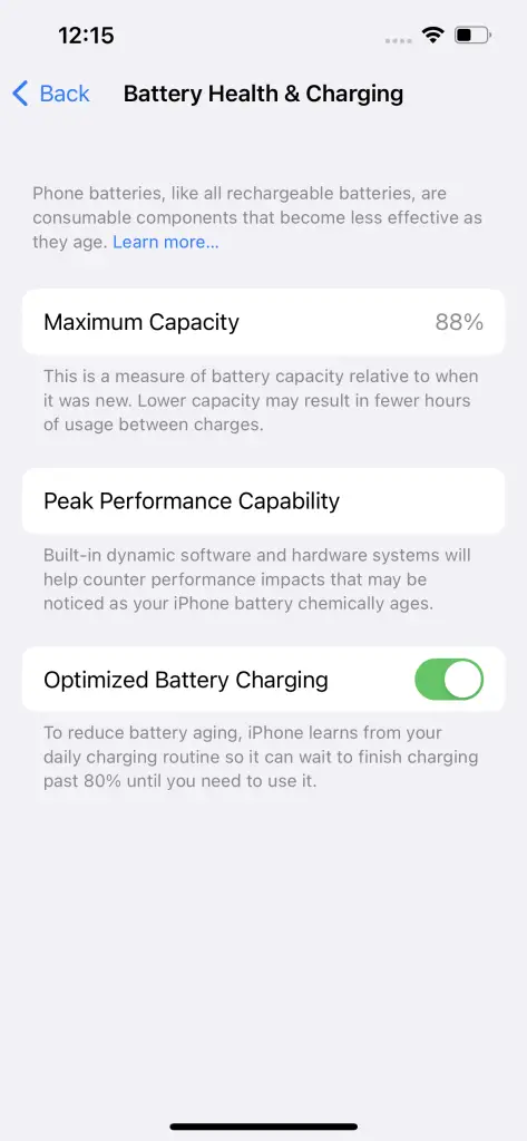 iphone Shortcut for Real Battery Health  : Battery Health