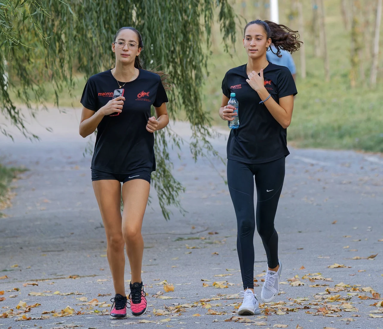 A picture of two young ladies jogging