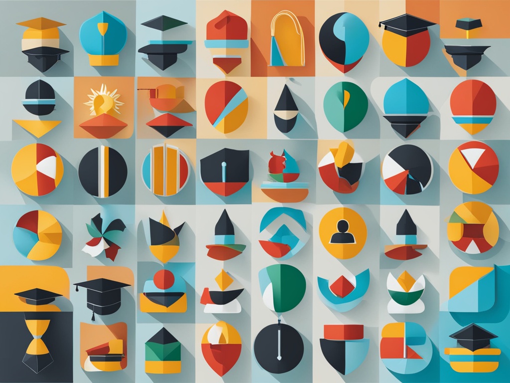 A visual image of the diversity of student loan types with symbols and shapes.