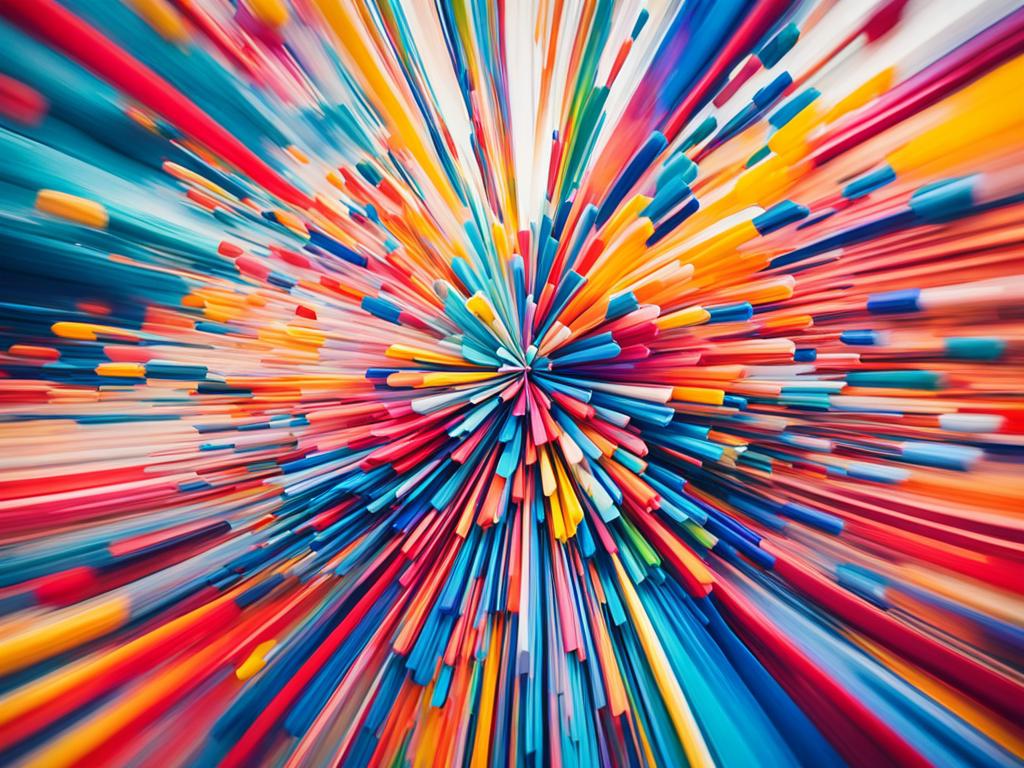 A vibrant explosion of colors and shapes reflects the diversity of cultures and perspectives. Blurred lines and soft edges convey a sense of fluidity and movement, as if the artwork is alive and constantly advancing. The image evokes a feeling of excitement and possibility, encouraging the viewer to explore the world of art and design with an open mind and a sense of curiosity.