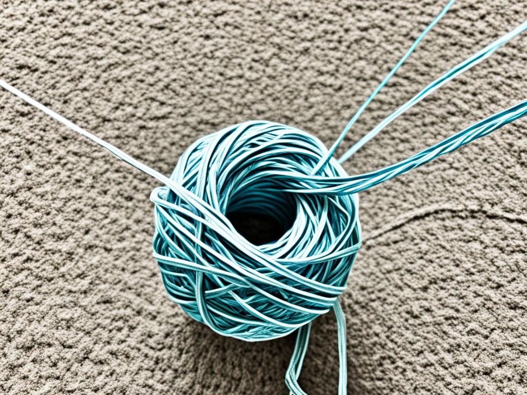 A slowly unraveling ball of string connecting two faraway places.