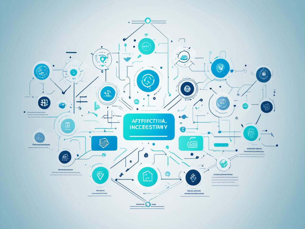 An image showcasing different paths within the tech industry, such as coding, artificial intelligence, cybersecurity, UI/UX design, data analysis, and project management. Different colors and symbols are used to represent each pathway and capture a sense of innovation and growth in the field.