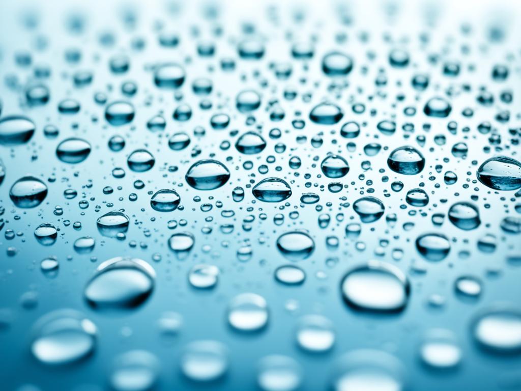 A glass of water with refreshing droplets forming on its surface.