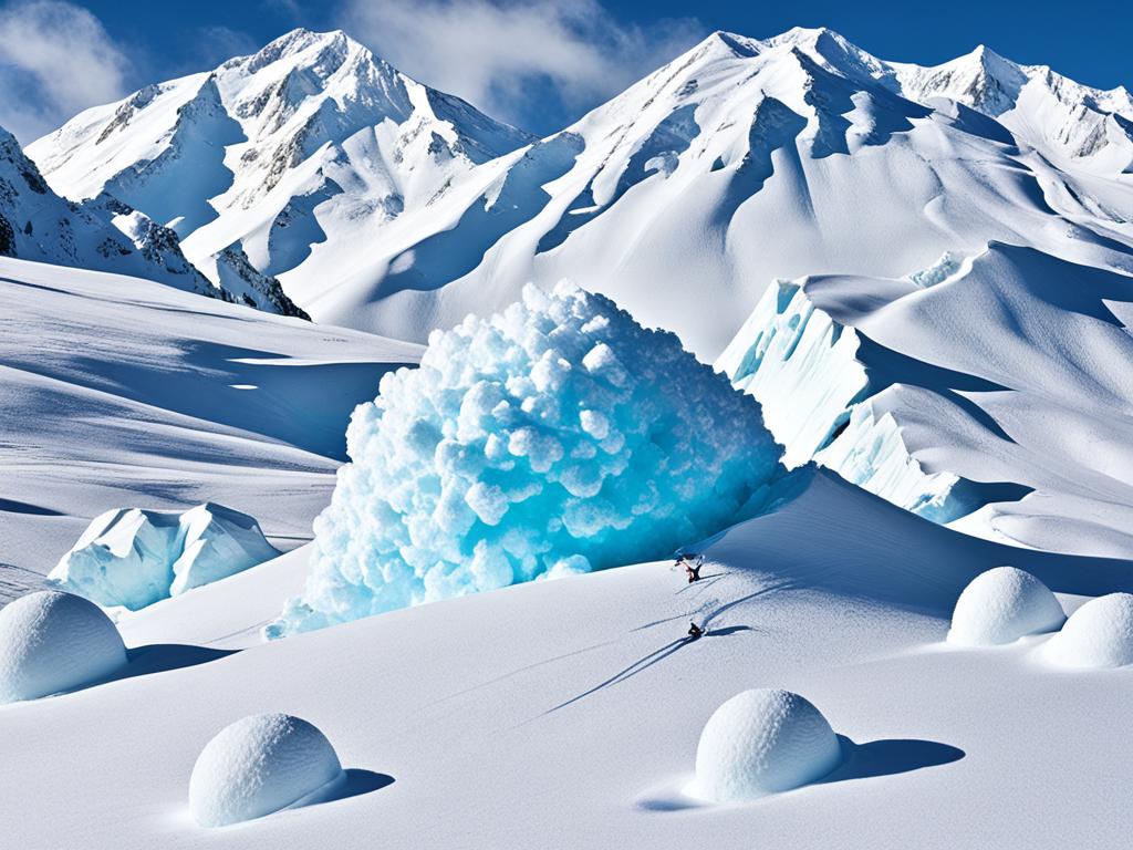 An image that depicts the difference between the Debt Snowball and Debt Avalanche methods. The image shows how a pile of debt with a snowball rolling down one side and an avalanche rushing down the other. The snowball has smaller debts listed on it, while the avalanche has larger debts. These colors differentiate between the two methods, with warm colors for the snowball and cool colors for the avalanche. The image conveys the idea that both methods can be effective, but the Debt Snowball focuses on quick wins and motivation, while the Debt Avalanche prioritizes interest rates and long-term savings.