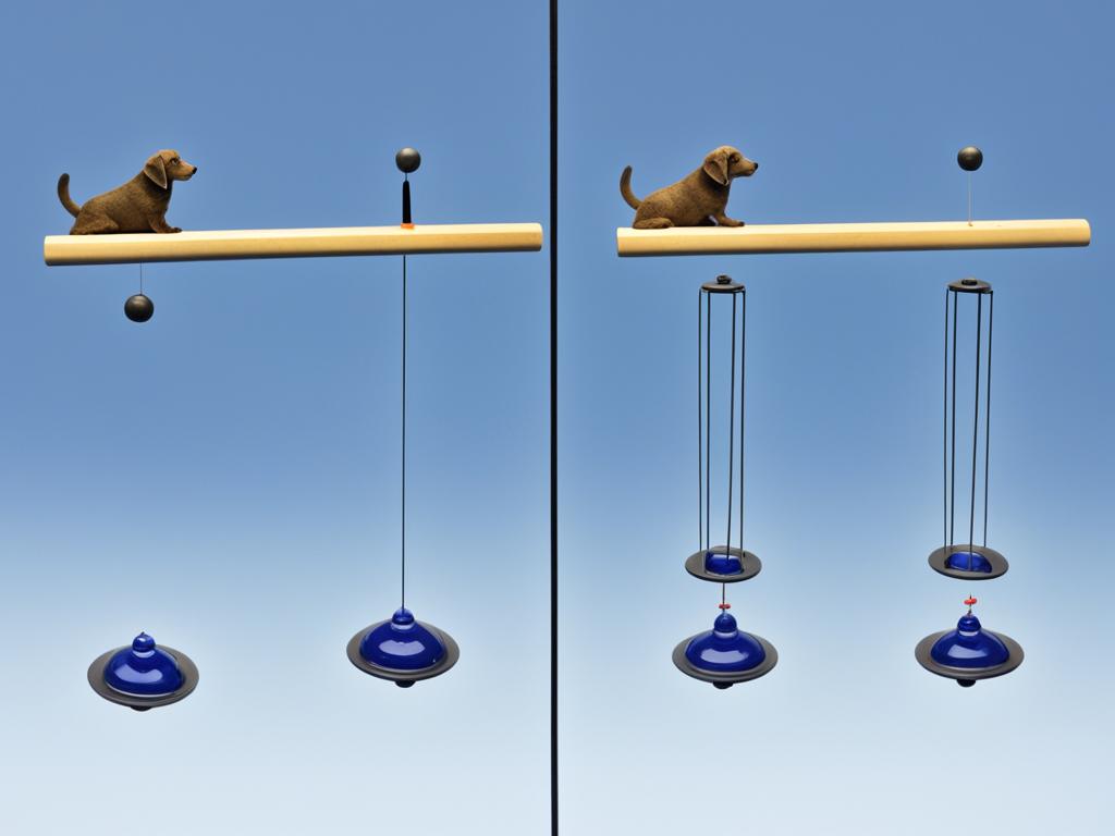 An image that depicts an object at rest, then one in motion with a force applied to it, and finally an equal and opposite reaction on another object. It shows how the relationships between each object and the direction of the forces acting upon them, illustrating the basic principles of Newton's Law of Motion.