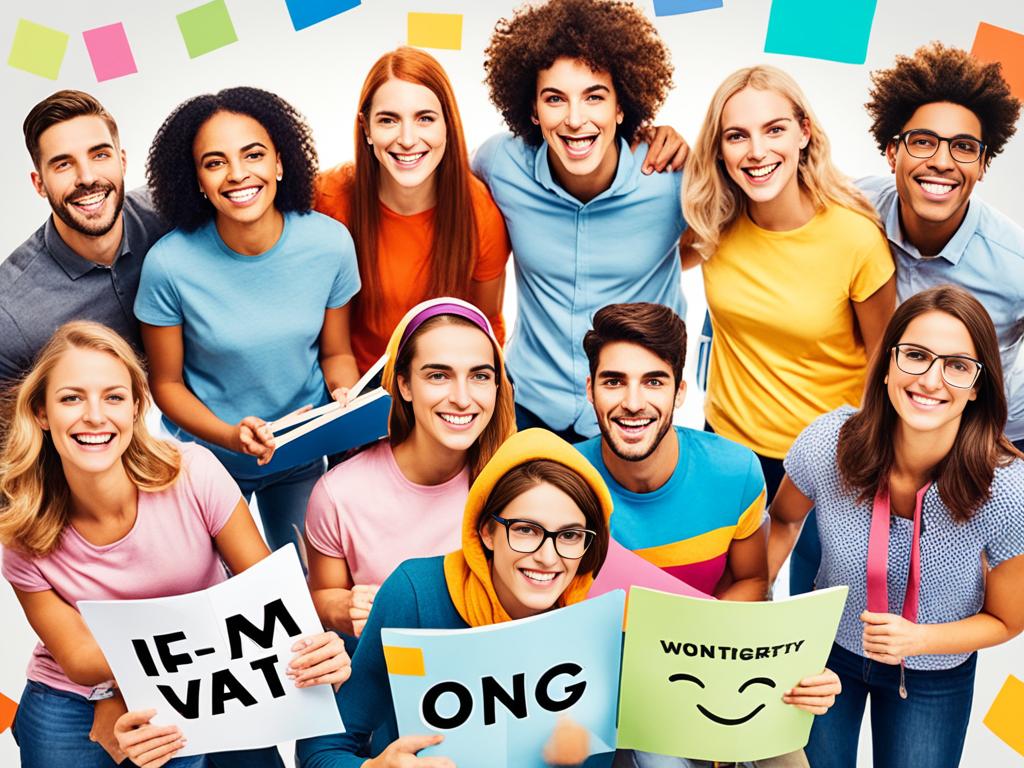 An image that shows gender equality in education through the portrayal of diverse students. The image includes both male and female students of different races and ethnicities. Bright colors are used to signify inclusion and positivity.