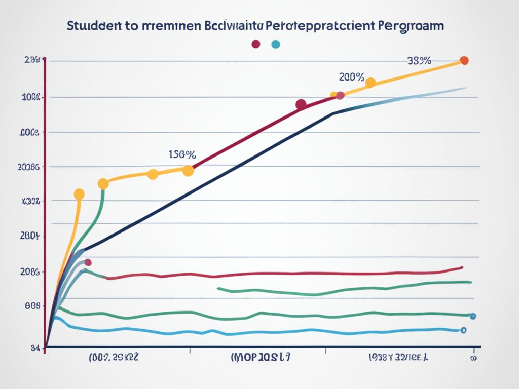 A graph showing the improvement of student behavior and academic performance after participating in an SEL program. The X-axis represents the timeline, while the Y-axis shows the percentage of improvement. The graph has two lines, one for behavior and another for academic performance, with different shades of colors to distinguish them.