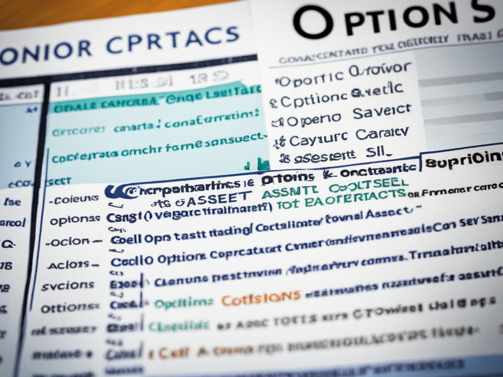 An image that shows the concept of options trading using simple and easy-to-understand visuals. It displays different types of options contracts and illustrate how they work in practice. Colors are used to differentiate between various elements, ensuring that the image is visually appealing yet informative. It shows how options contracts provide traders with the right to buy or sell an asset at a predetermined price within a specified time frame. The image emphasizes the importance of understanding options trading before investing real money.