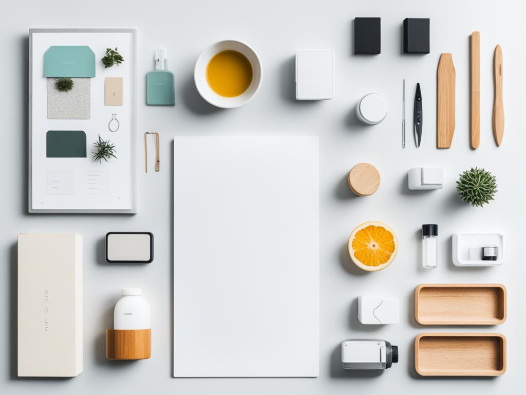 An image of a minimalist lifestyle, surrounded by only the essential items needed for daily life. The focus is on simplicity and organization, with clean lines and neutral colors. Simple geometric shapes and minimalist design elements are used to convey the idea that less is more and that living with fewer things can be both satisfying and fulfilling.