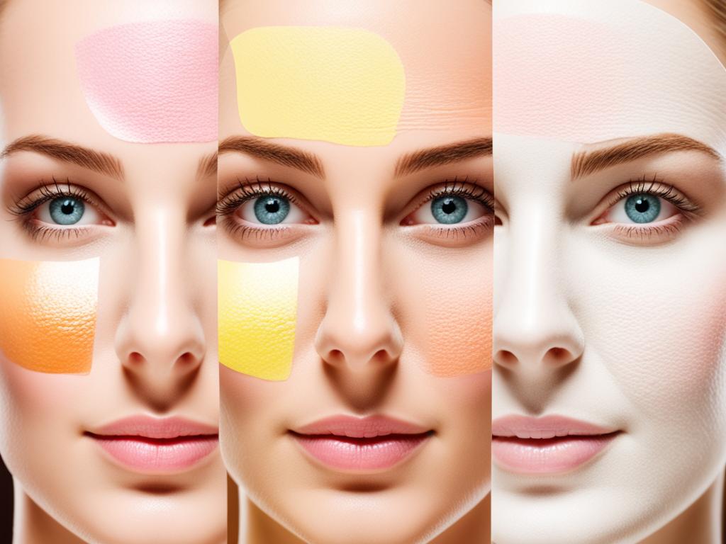 A picture combination of three shades of a lady's face