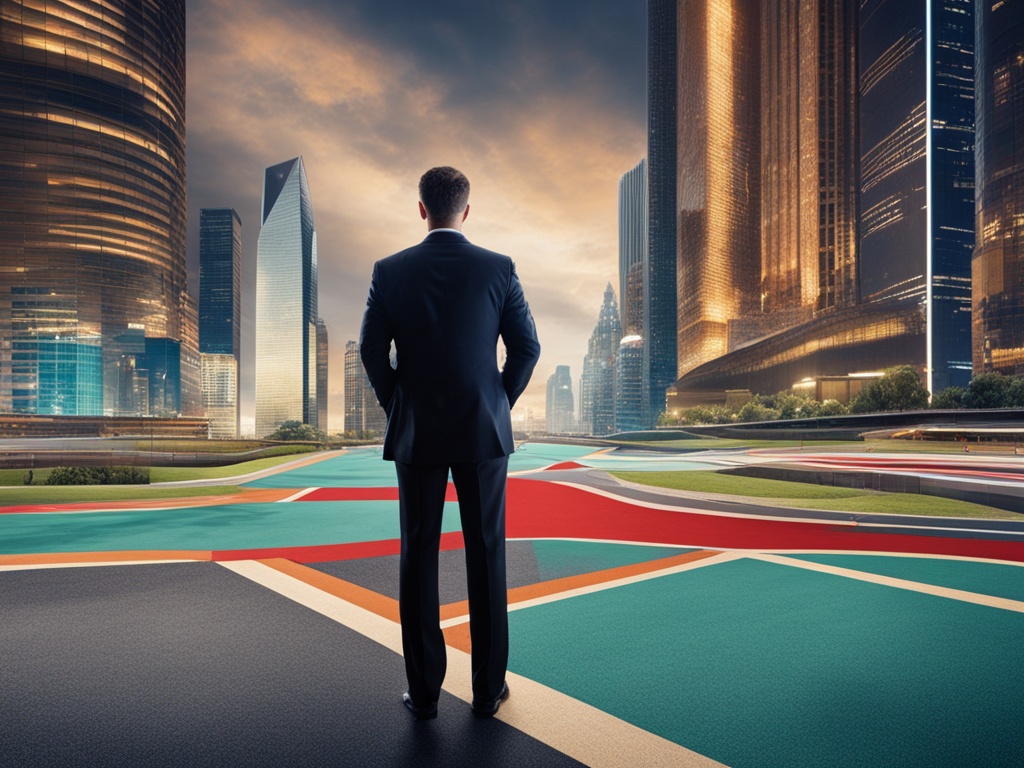 Risk Management: A picture of a man on suit, standing on a street