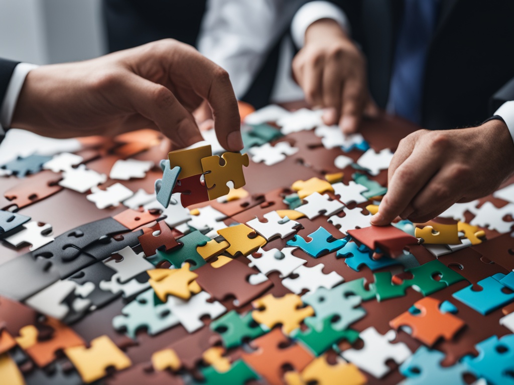 A picture of hands solving puzzles