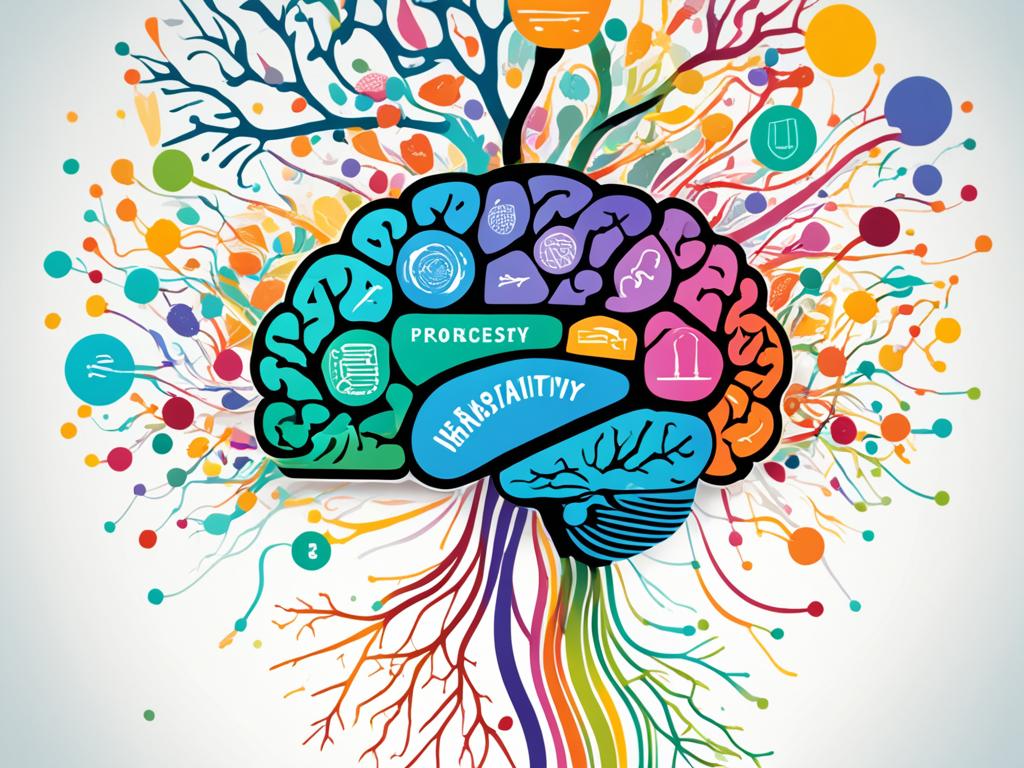 An image that illustrates the concept of neuroplasticity, showcasing the brain's ability to change and adapt through various neural connections and pathways. It uses vibrant colors and abstract shapes to represent the dynamic nature of the brain's changing structure and functionality.